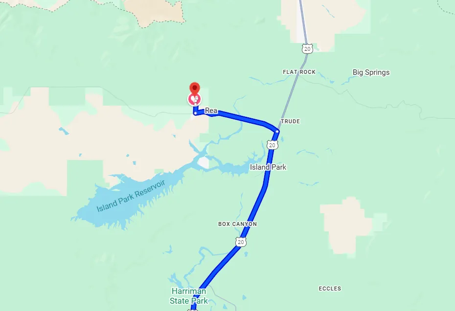 Map of the Greater Yellowstone area showing airport locations