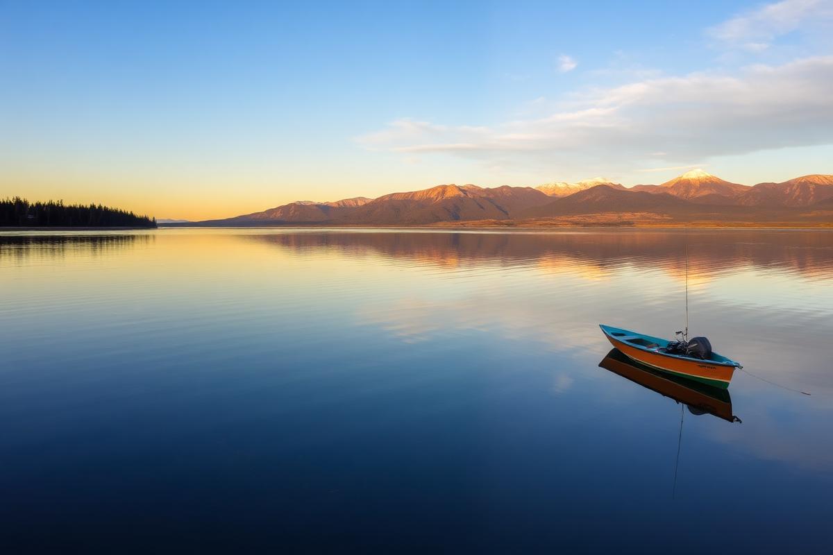 Sunset over Henry's Lake with Centennial Mountains
