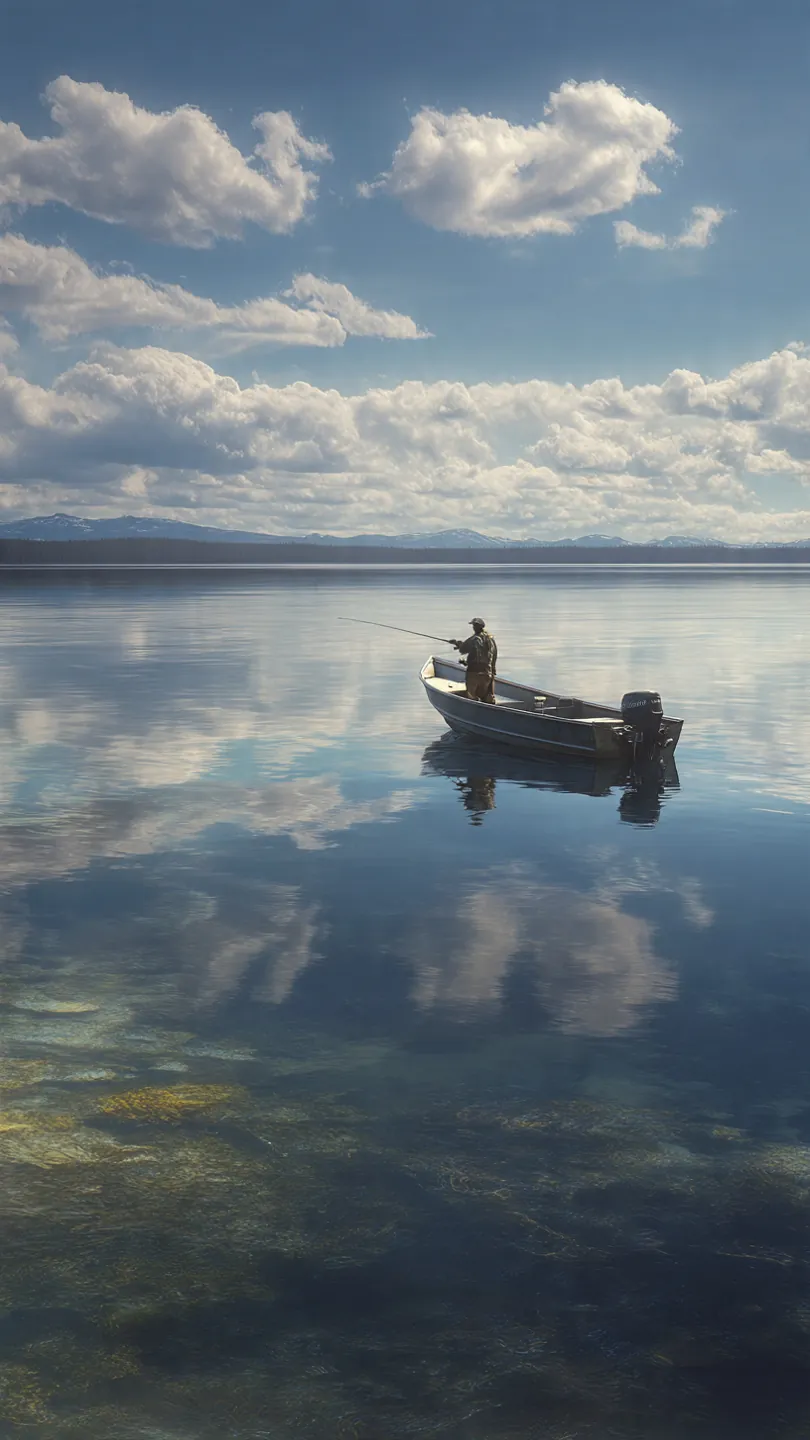 Fly fishing on Henry's Lake, Island Park, Idaho