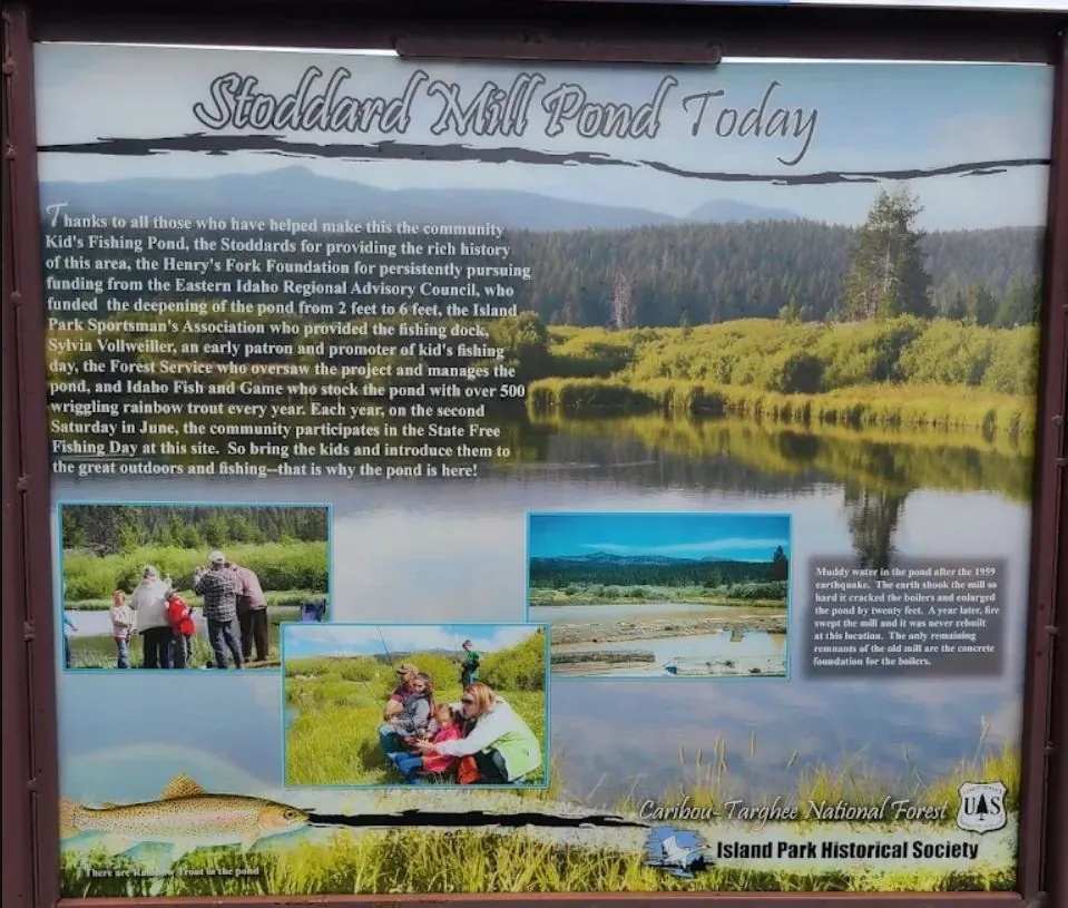 Stoddard Mill Pond kids-only fishing sign