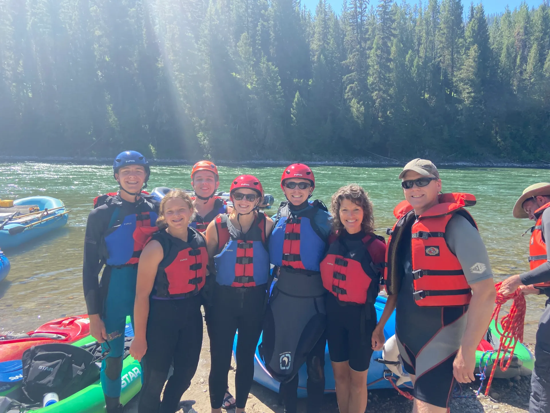 Family rafting on Snake River
