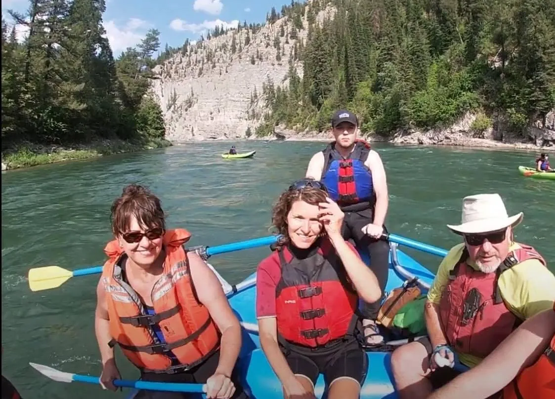 View from inside raft on Snake River