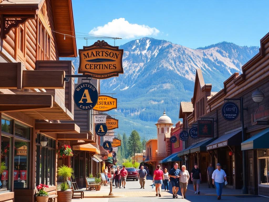 West Yellowstone town street view