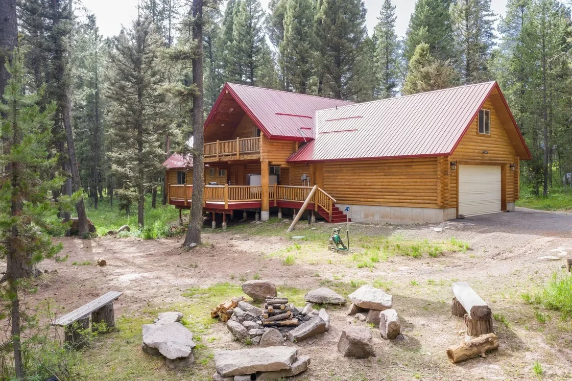 Cozy fire pit gathering space in the back yard