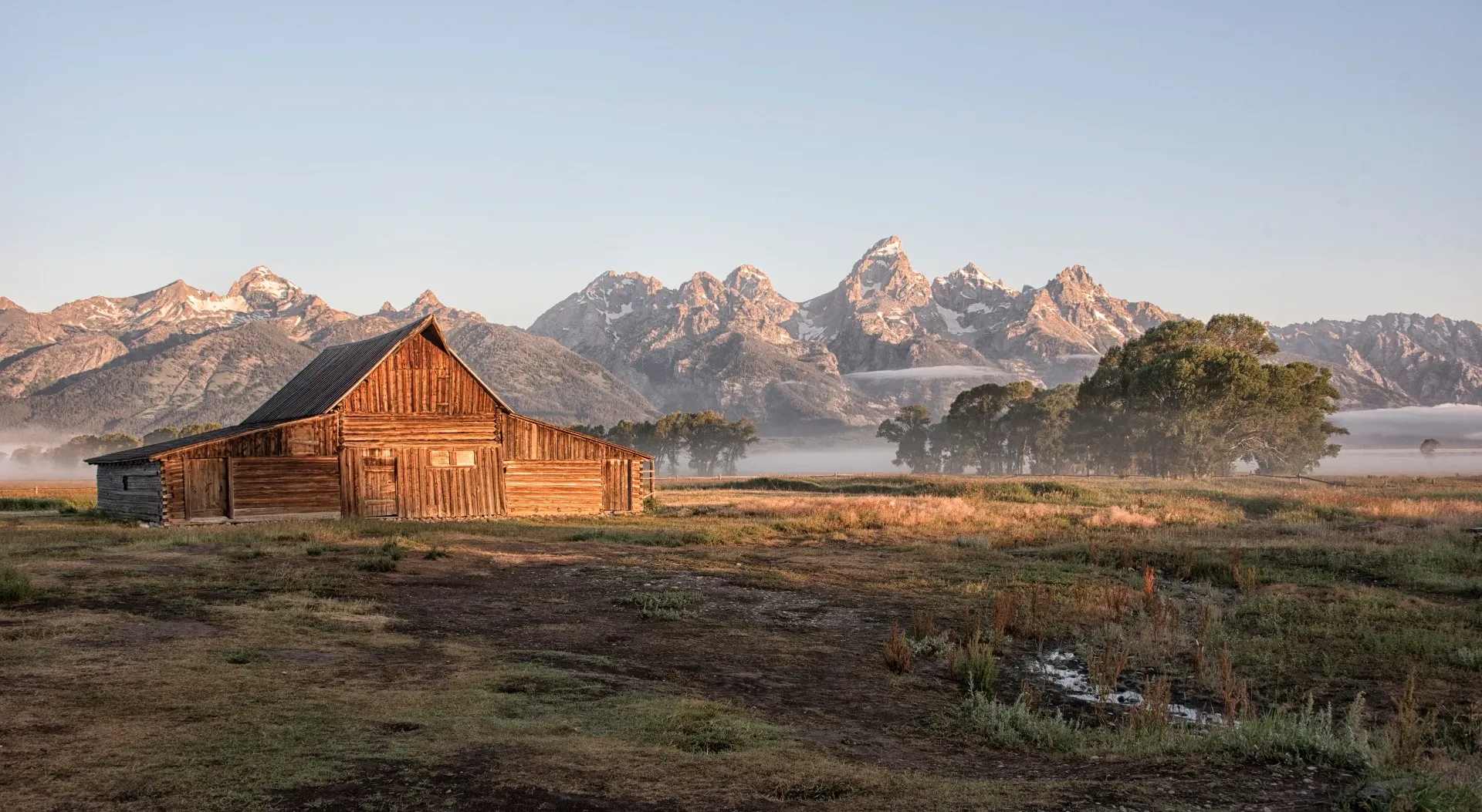Moulton Barn at sunrise Grand Teton