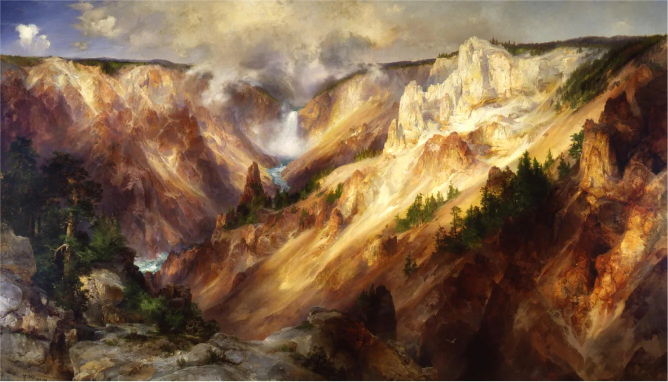Thomas Moran's painting of the Grand Canyon of the Yellowstone, the artwork that helped convince Congress to create the park