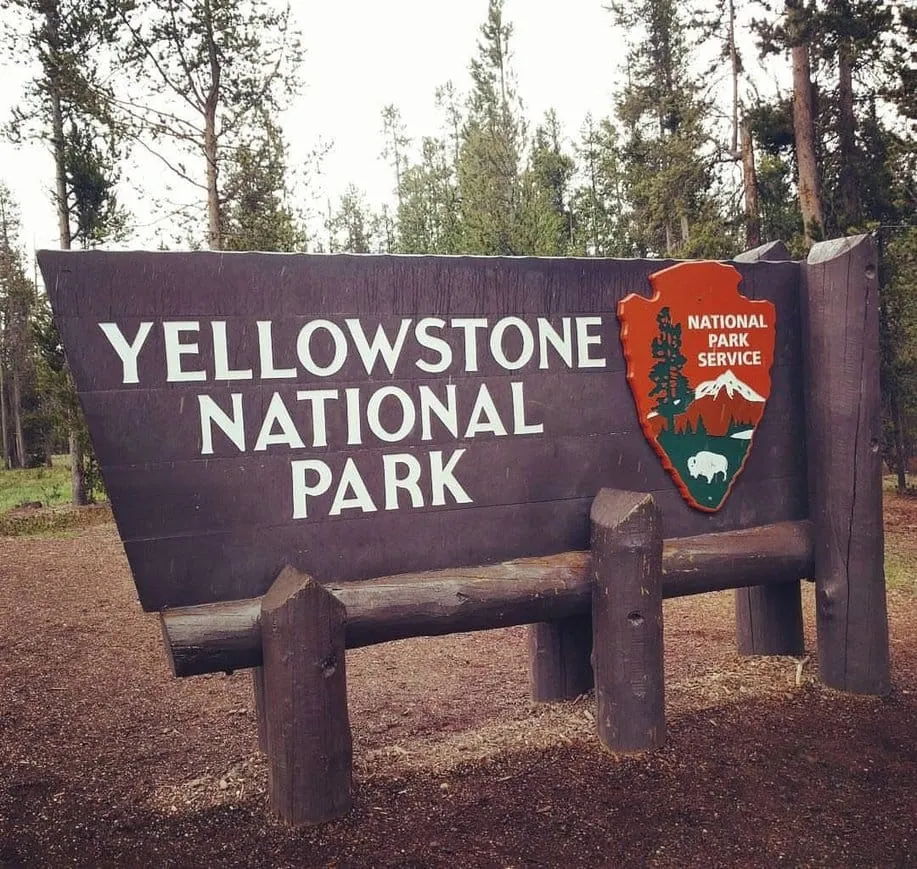 Yellowstone National Park entrance sign